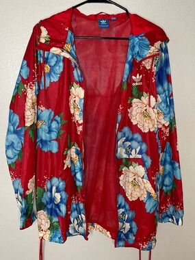 Adidas Farm Rio "Chita" collaboration Windbreaker  Original Red Floral Size M